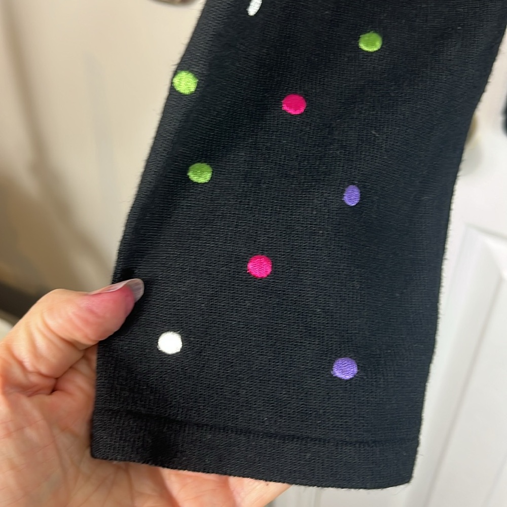 NWOT Dressbarn black long sleeved cardigan sweater w multi colored dots. XL - Picture 4 of 7